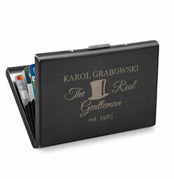 Etui na karty wizytówki z grawerem inicjały
