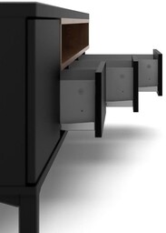 Szafka RTV czarna / orzech mat 156 cm