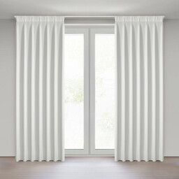 Zasłona welwetowa biała mocowana na systemie flex ZXX-06