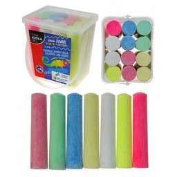 Kreda chodnikowa JUMBO kolorowa + neonowa 12 szt.