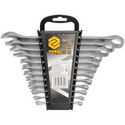 Vorel Klucze płasko-oczkowe 6-22mm, kpl.12szt. satyna 51722