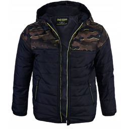 Kurtka przejściowa chłopięca 134 pikowana z kapturem czarna