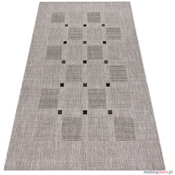 DYWAN SZNURKOWY SIZAL FLOORLUX 20079 kwadraty srebrny /