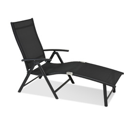 Leżak ogrodowy aluminiowy Tuluza Garden Point czarny