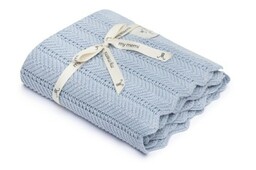 Kocyk bambusowy 80x100 feather baby blue my memi