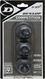 Dunlop Piłki do squasha Competition żółte, 3 sztuki