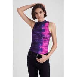 Body z prążkowanej dzianiny tie-dye