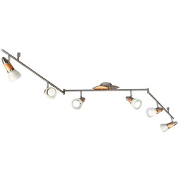 Lindby - Marena 6 Lampa Sufitowa White/Nickel/Wood