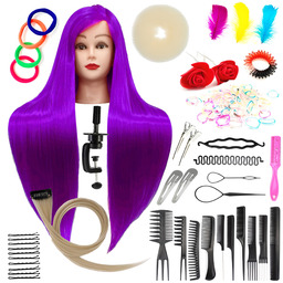 Zestaw główka treningowa Ilsa 80 Purple, włos syntetyczny