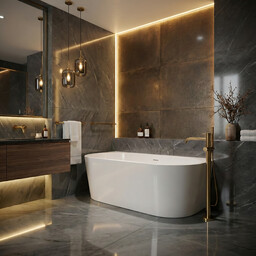 Rea Wanna Akrylowa Przyścienna OLIMPIA 170cm