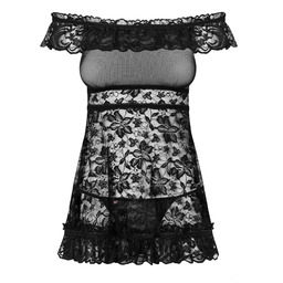 Bielizna-Flores koszulka i stringi czarna L/XL 100% ORYGINAŁ