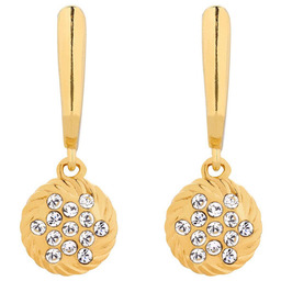 Złote kolczyki z zawieszkami SWAROVSKI  CRYSTAL