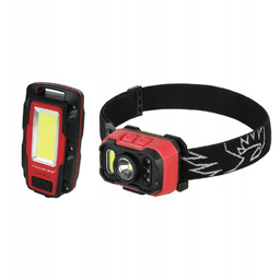 Latarka Czołowa 900LM Lat. Warsztatowa 500LM AKUMULATOR3.7 Mactronic