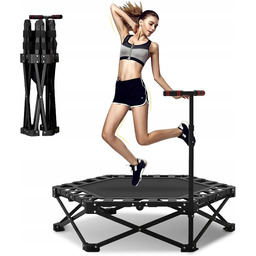 Mini Trampolina Fitness 106CM Składana Z Uchwytem