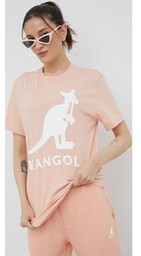 Kangol t-shirt bawełniany kolor różowy KLEU005.D-116