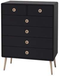 Komoda z szufladami czarna mat 81 cm Softline