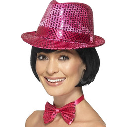 Sequin Trilby Hat, Pink