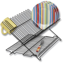 Better Houseware Stojak na naczynia, metalowy, czarny, duży