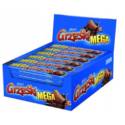 Grześki Mega Wafel przekładany kremem kakaowym w czekoladzie