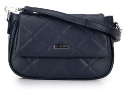 Damska crossbody z ekoskóry w przeszycia granatowa