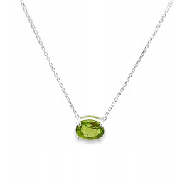Naszyjnik ze srebra rodowanego z oliwinem SREBRO OLIWIN