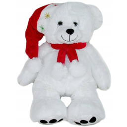 Maskotka Miś w czapce Świętego Mikołaja - 43/30cm