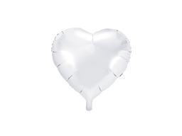 Balon foliowy Serce białe - 45 cm -