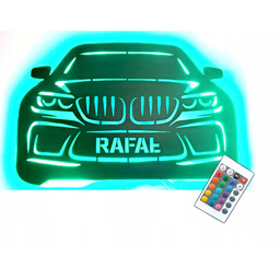 Lampka Nocna Led 3D Auto Samochód Bmw Imię