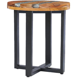 Edinos Stolik kawowy z drewna z kawałkami szkła