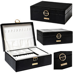 Elegancka szkatułka na zegarki i biżuterię w czarnym