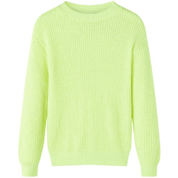 Sweter dziecięcy z dzianiny, żółty neonowy, 140