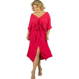 Sukienka oversize z paskiem i dekoltem V SOPHIA-50/52