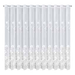 Eurofirany Firana 350x250 Sandi biała kawa kwiaty gotowa