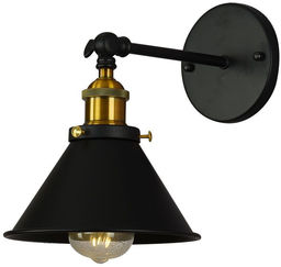 LAMPA ŚCIENNA KINKIET LOFTOWY CZARNY GUBI W1