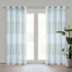 Eurofirany Zasłona 140x250 Esteri niebieska geometria gotowa