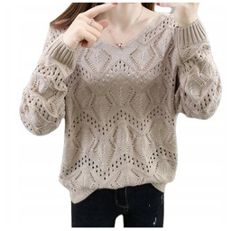 Sweter Damski Ażurowy Beżowy