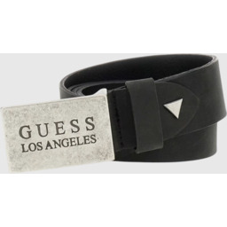 GUESS Czarny męski pasek z naturalnej skóry Algarve,