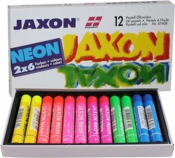 Jaxon 47408 neonowe pastelowe pastele olejne, 12 sztuk