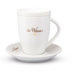 Kubek Sir Williams z przykrywką i spodkiem