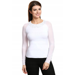 VIOLANA BIAŁA bluzka KORONKA szyfon rozmiar 3XL