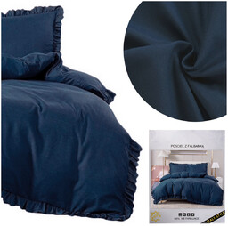 Pościel 160 x 200 3cz Satynowa z falbaną