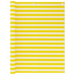 vidaXL Parawan balkonowy, żółto-biały, 120x600 cm, HDPE