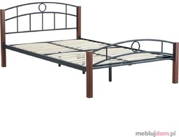 Łóżko metalowe LM1-FX 120x200, Czarny + brązowy