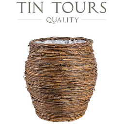 WYSOKI OKRĄGŁY KOSZ Z BRZOZY 30x30x34 cm