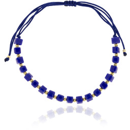 Bransoletka na szafirowym sznurku z szafirowymi kostkami