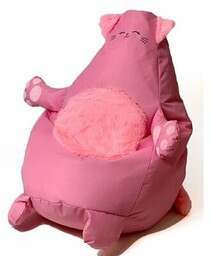 GO GIFT Pufa worek Kotek Różowy L 105