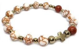 Bransoletka różaniec na rękę - dziesiątka z kamieni