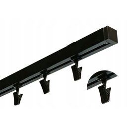 Karnisz Sufitowy Szyna Aluminiowa Pojedyncza Jednotorowa Czarna 150CM
