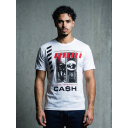 Biały T-shirt męski z nadrukiem Denley 14315