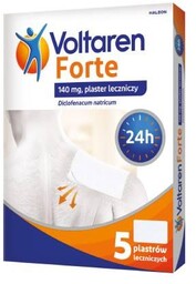 VOLTAREN FORTE Plastry przeciwbólowe, działają 24 godziny, 5szt.